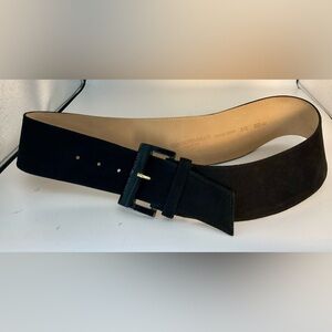 Emporio Armani Leather/suede belt black women's Size 44 (US 8)